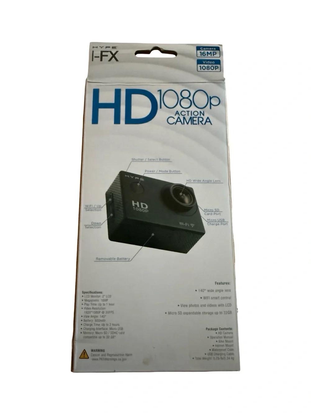 HD 1080p Action Camera - Black